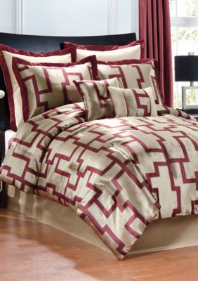 Calvin S Lattice Multicolored 8 Piece King Comforter Set 104 In X