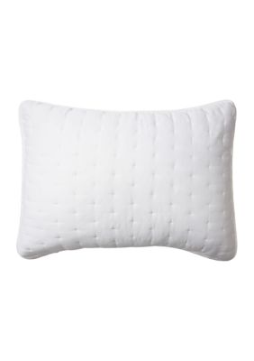 Charisma Organic Cotton Quilt Shams Set, White, 20 x 36