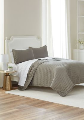 Charisma Organic Cotton Quilt, Green, Full/Queen