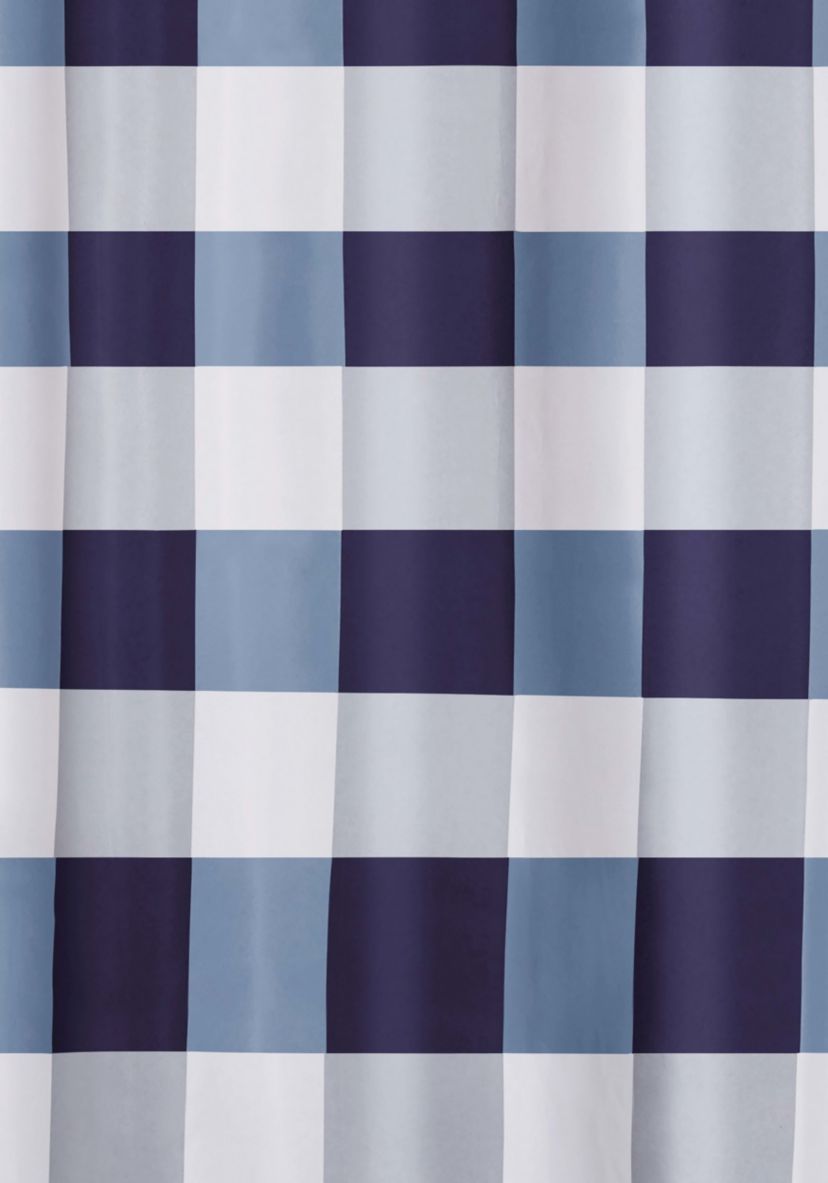 Truly Soft Everyday Buffalo Plaid Navy Shower Curtain