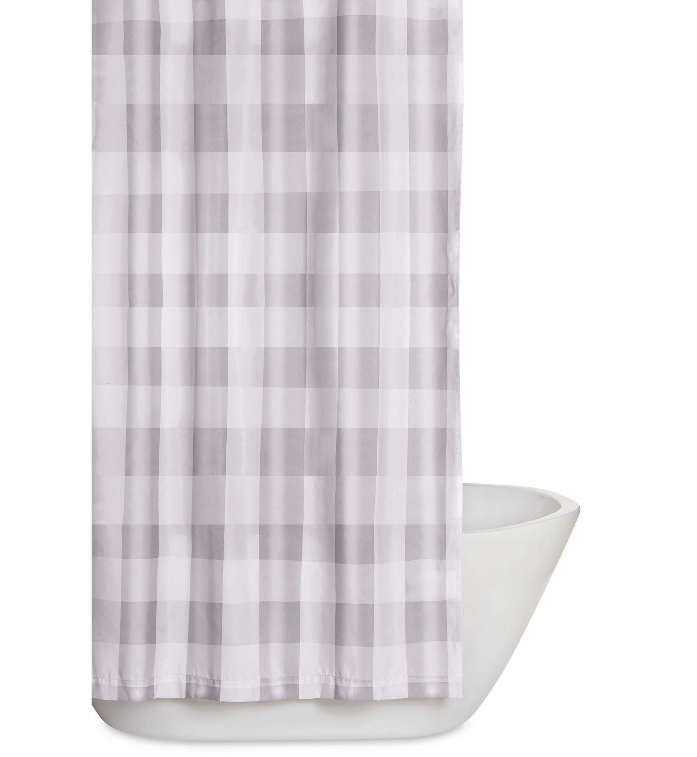 Truly Soft Everyday Buffalo Plaid Grey Shower Curtain