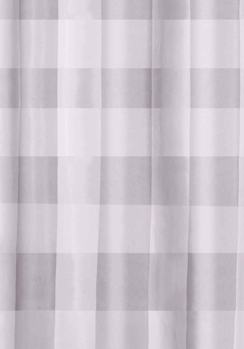 Truly Soft Everyday Buffalo Plaid Grey Shower Curtain