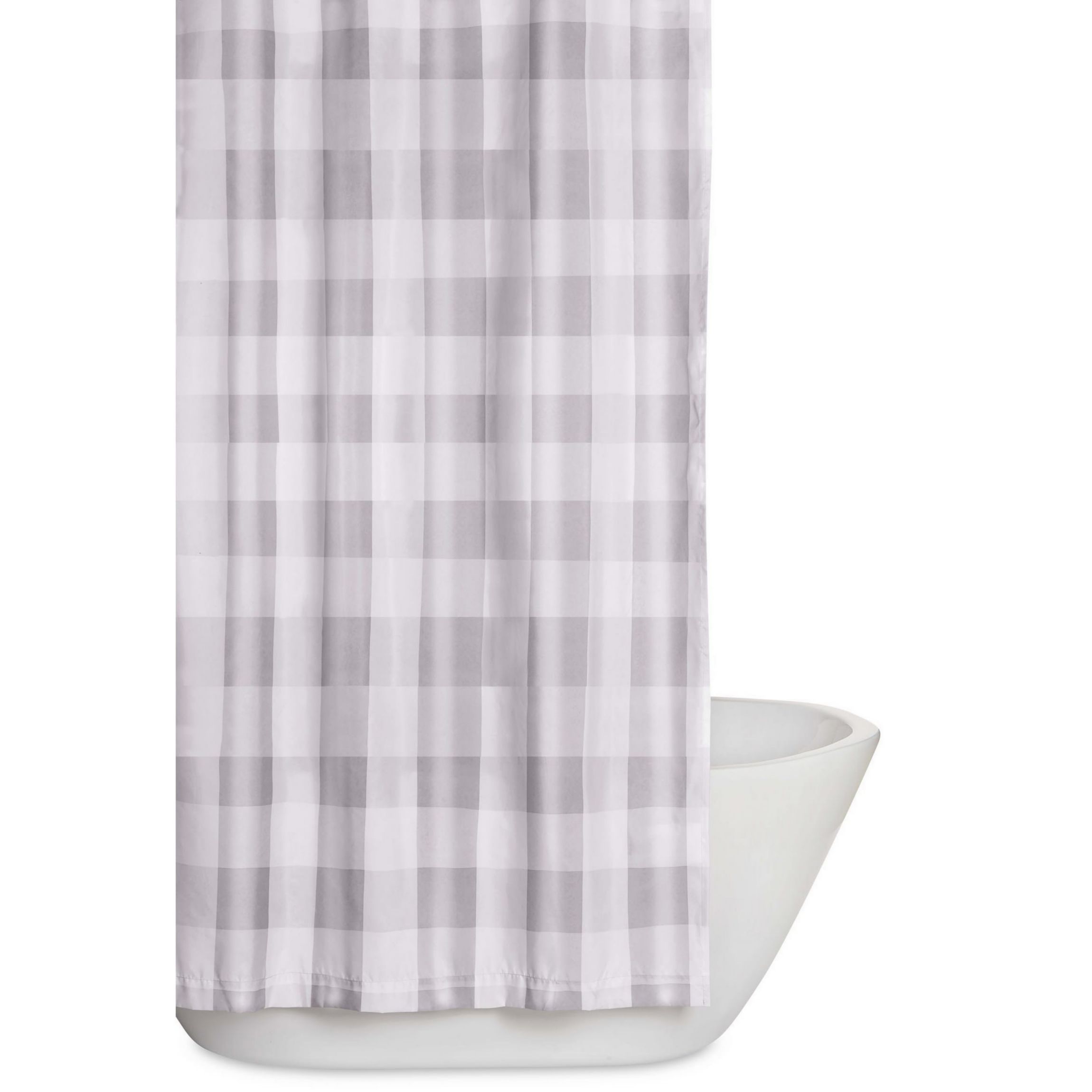 Truly Soft Everyday Buffalo Plaid Grey Shower Curtain