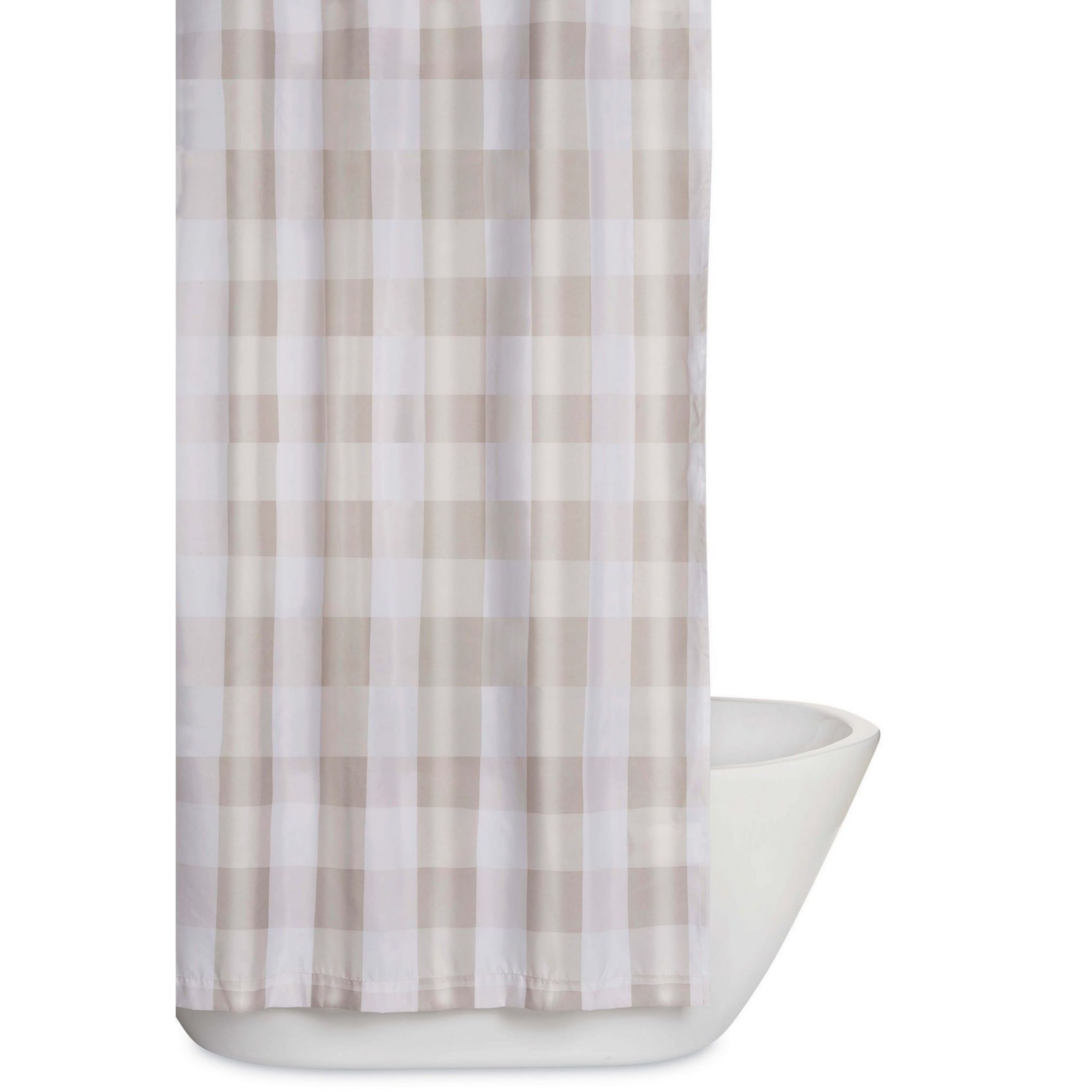 Truly Soft Everyday Buffalo Plaid Khaki Shower Curtain