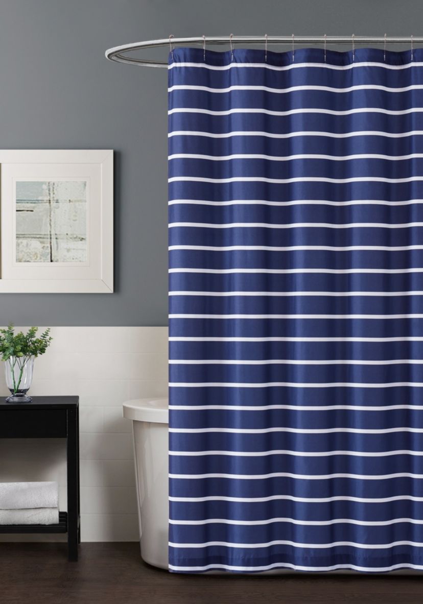 Truly Soft Maddow Stripe Navy Shower Curtain