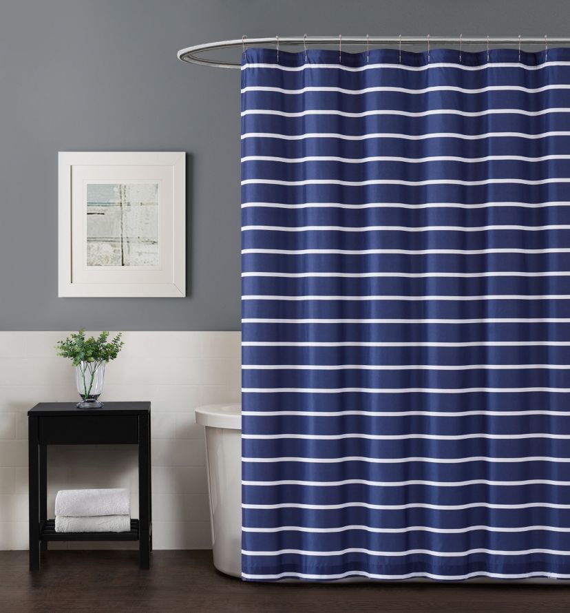 Truly Soft Maddow Stripe Navy Shower Curtain
