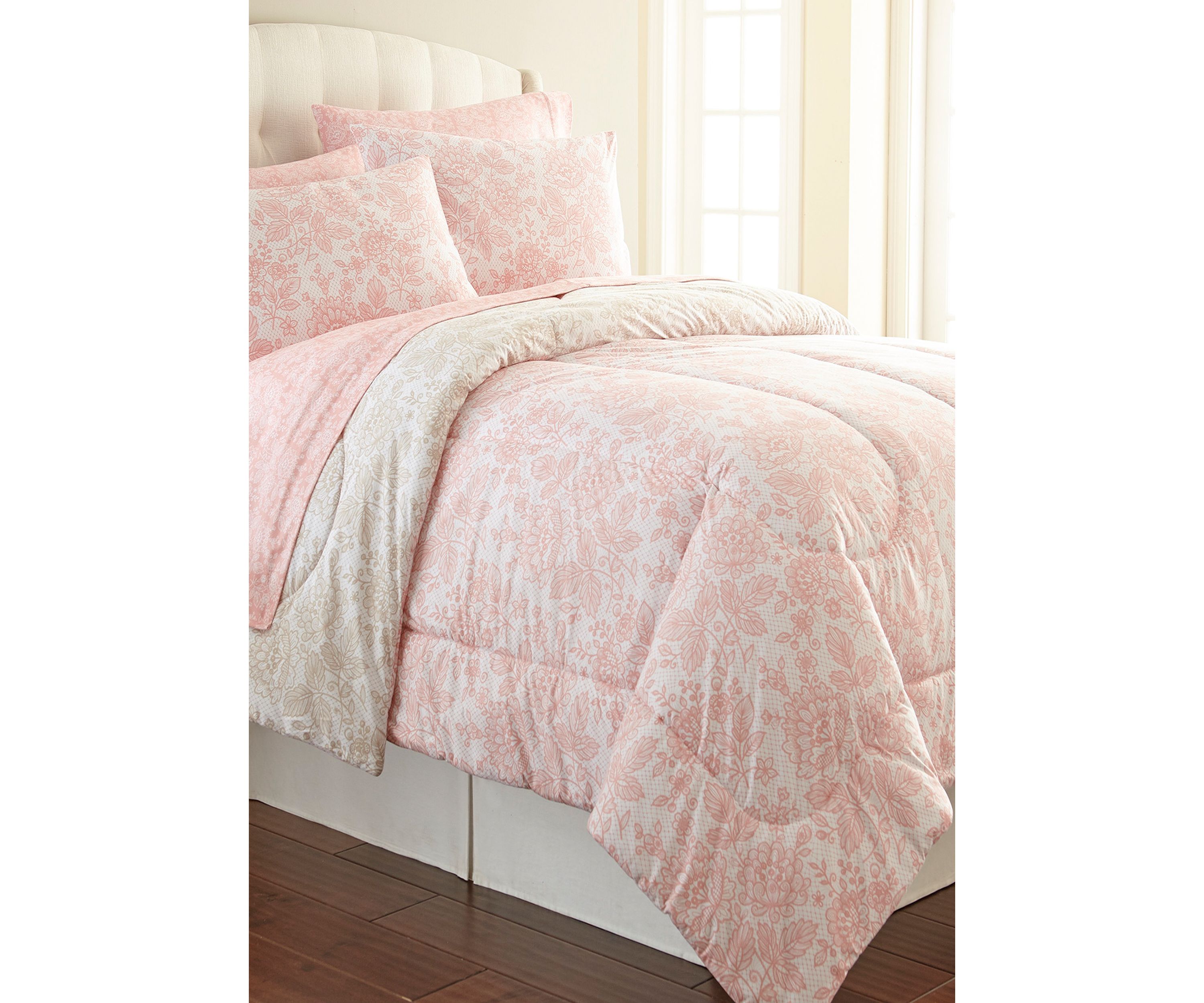 Micro Flannel Enchantment Rose Comforter Set