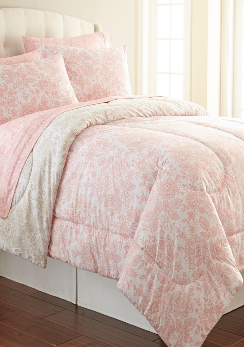 Micro Flannel Enchantment Rose Comforter Set
