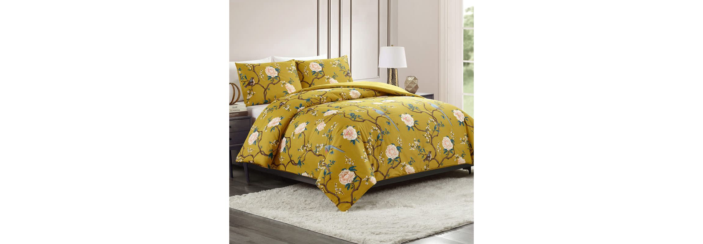 Bird Chinoiserie 3-Piece Reversible Comforter Set