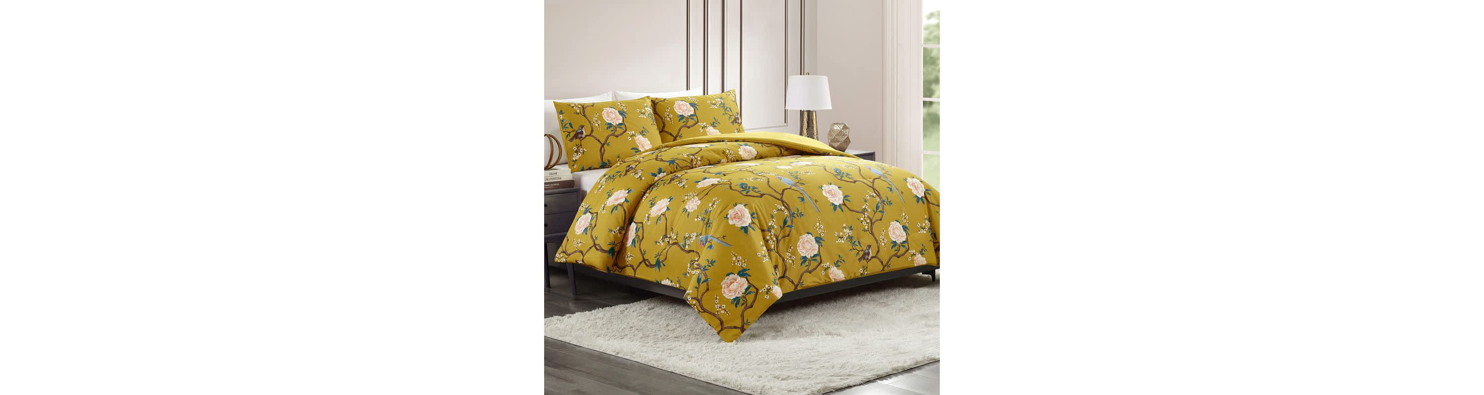 Bird Chinoiserie 3-Piece Reversible Comforter Set
