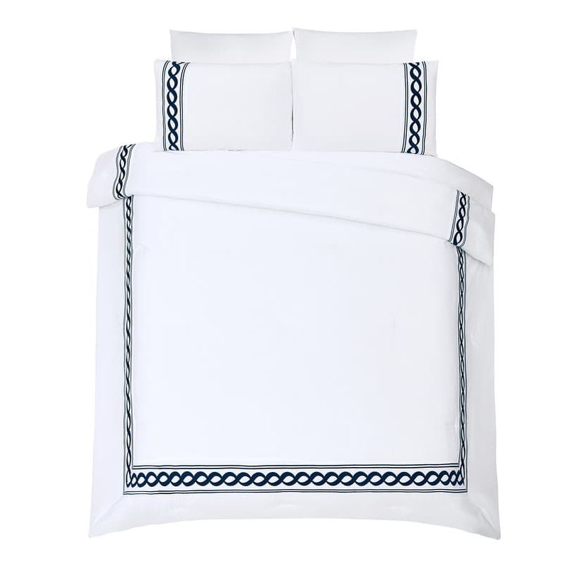 Cable Border 3-Piece Embroidered Comforter Set