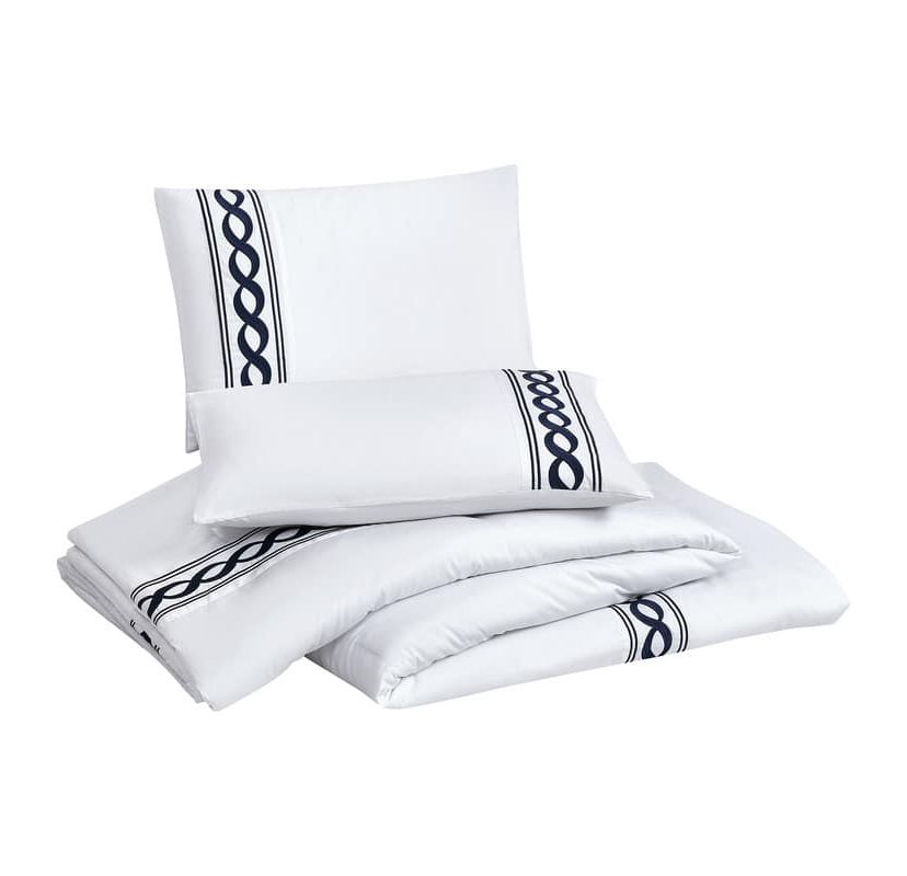 Cable Border 3-Piece Embroidered Comforter Set