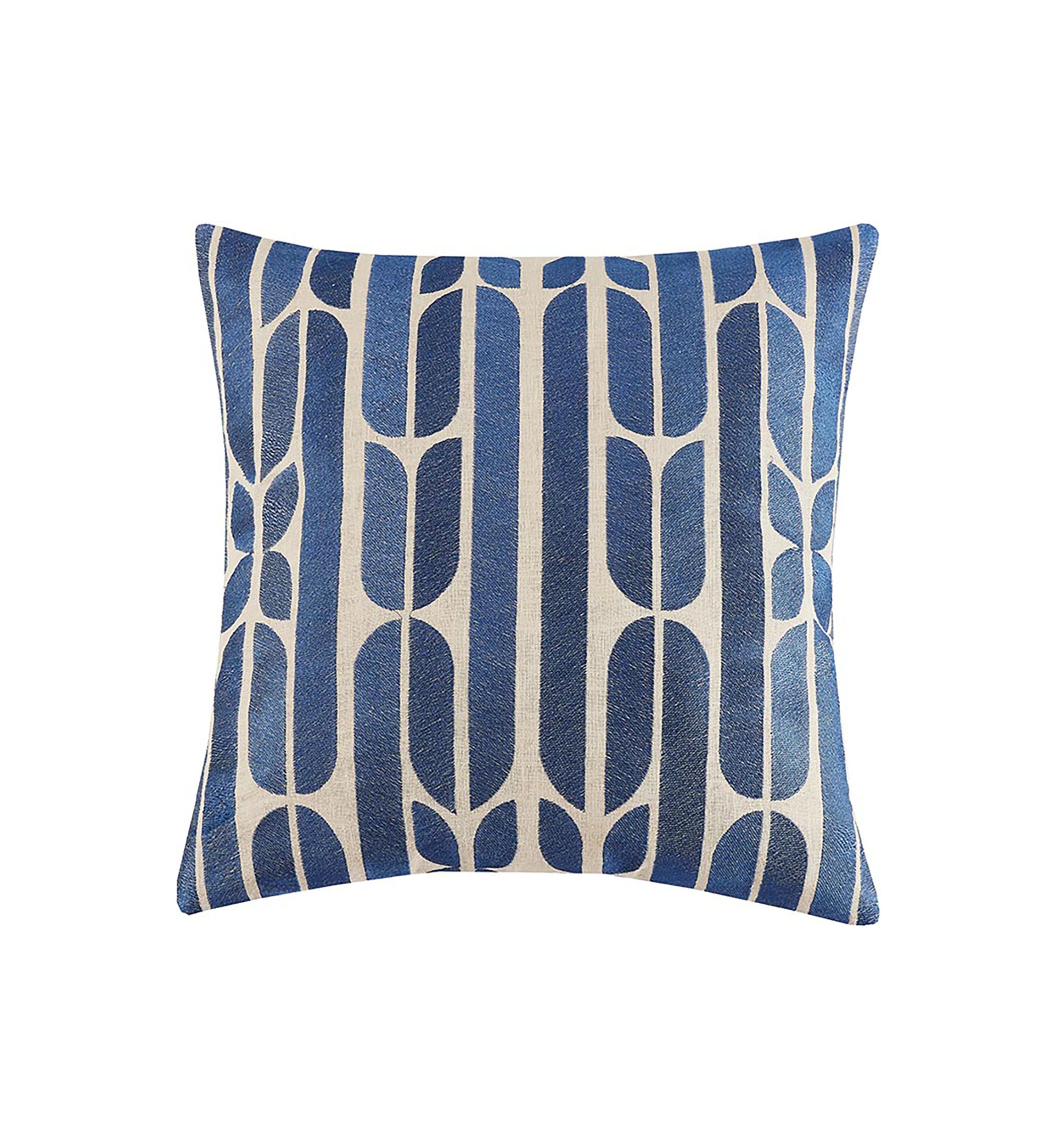 Palmdale Blue Embroidered Pillow