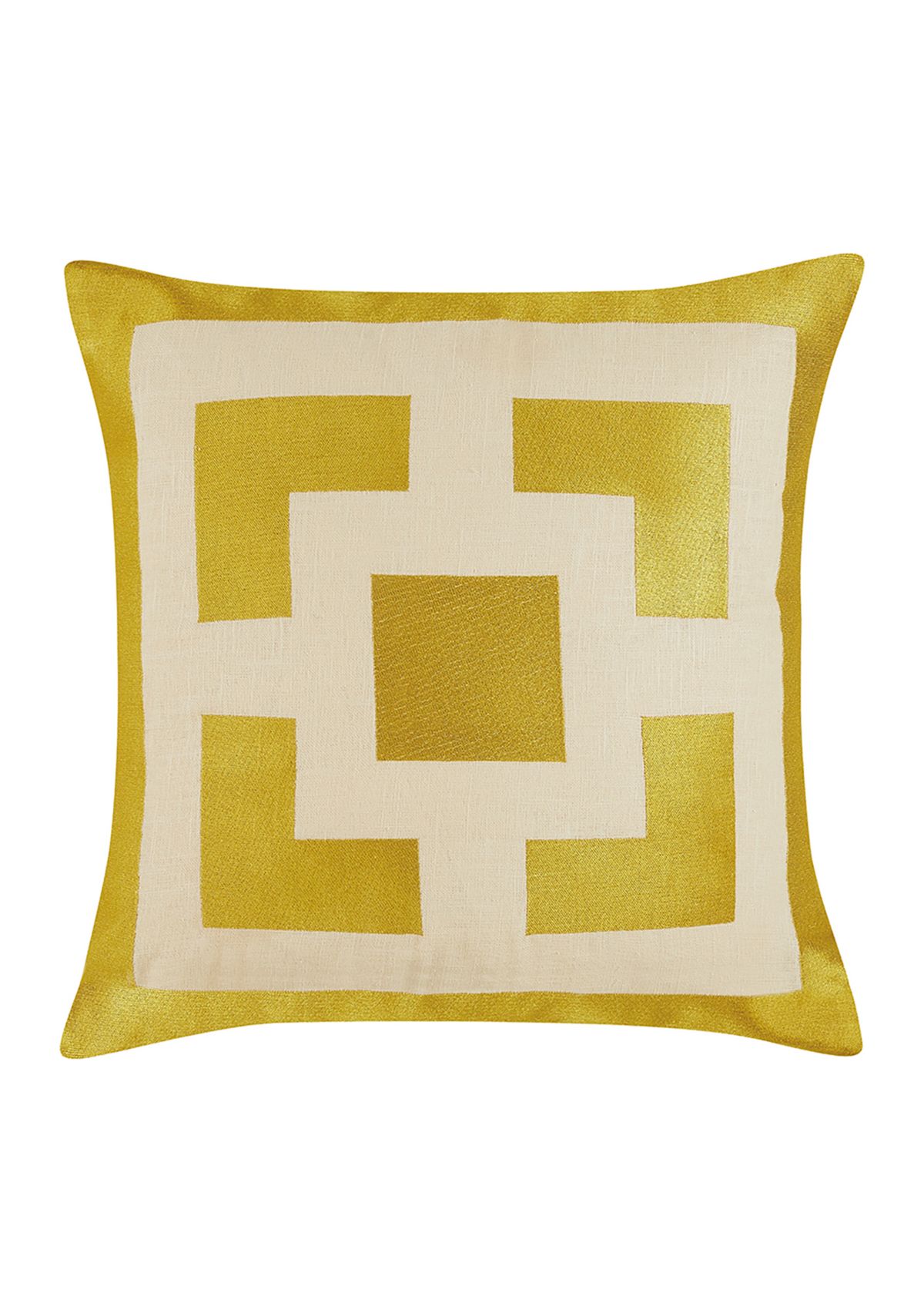 Palm Springs Block Gold Embroidered Pillow