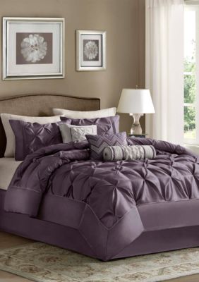Madison Park Laurel Plum 7 Piece Queen Comforter Set Belk
