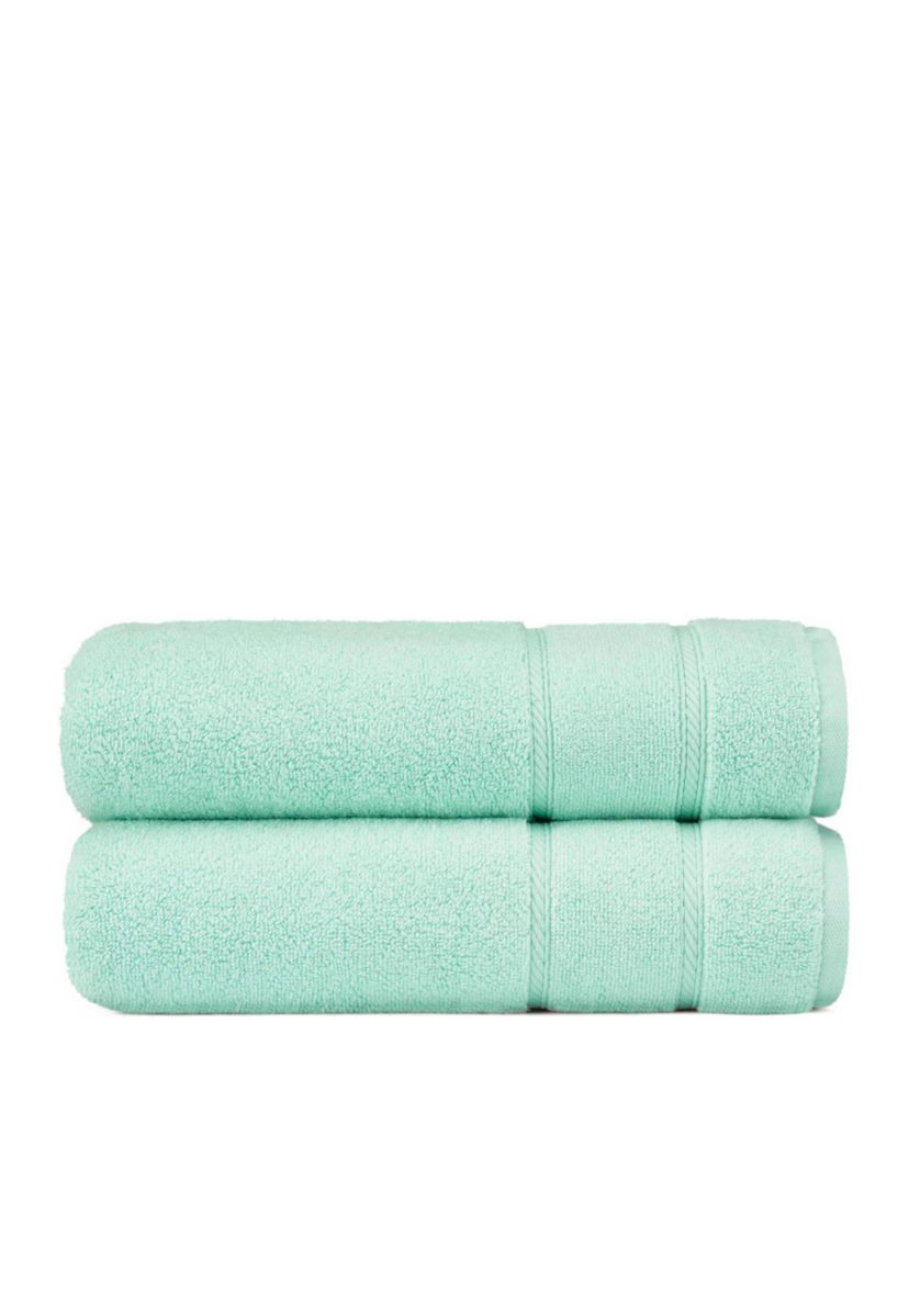  Belle Haven White 2-Piece Bath Towel Set  