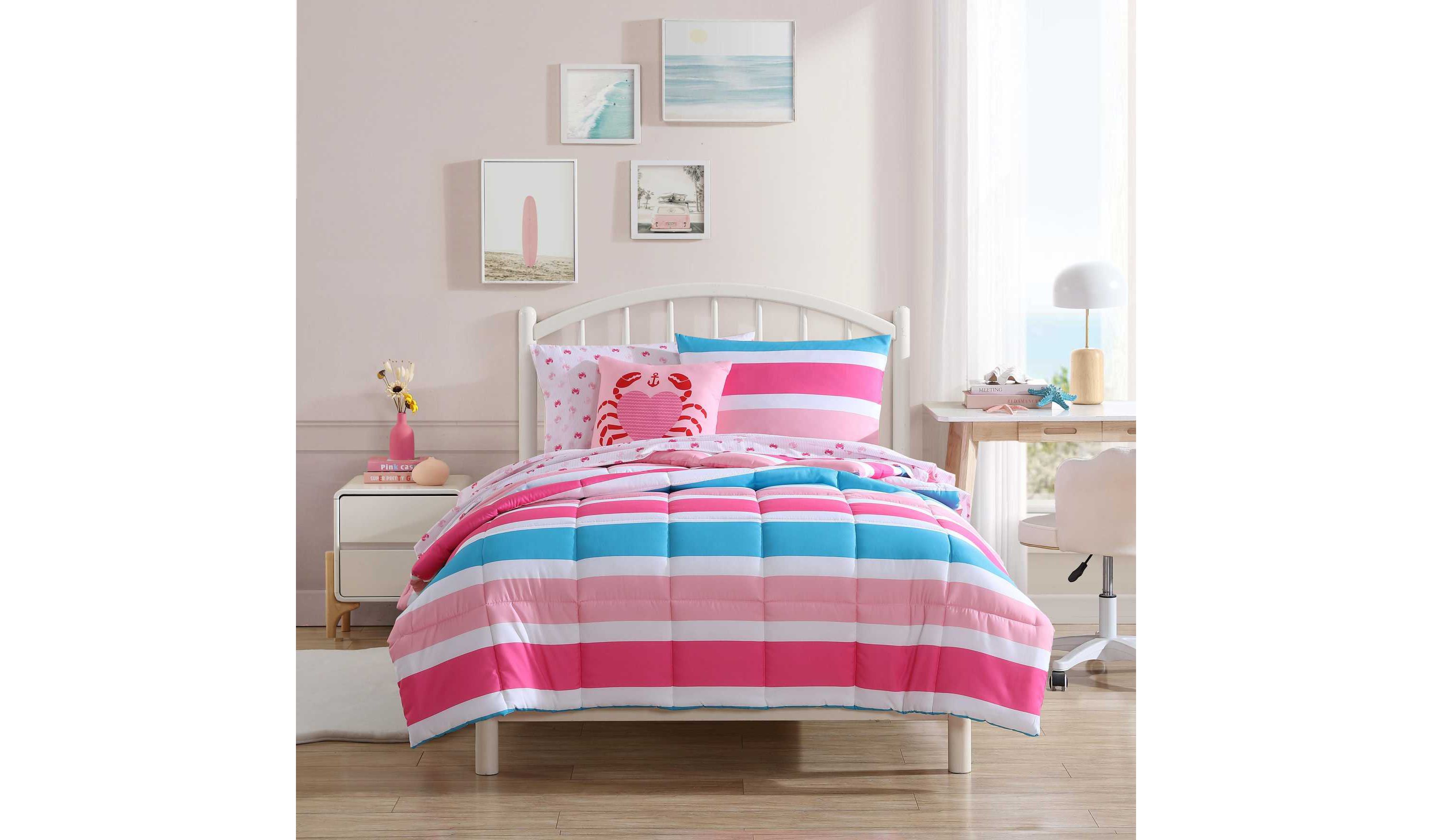 Cru Stripe Microfiber Comforter Bonus Set
