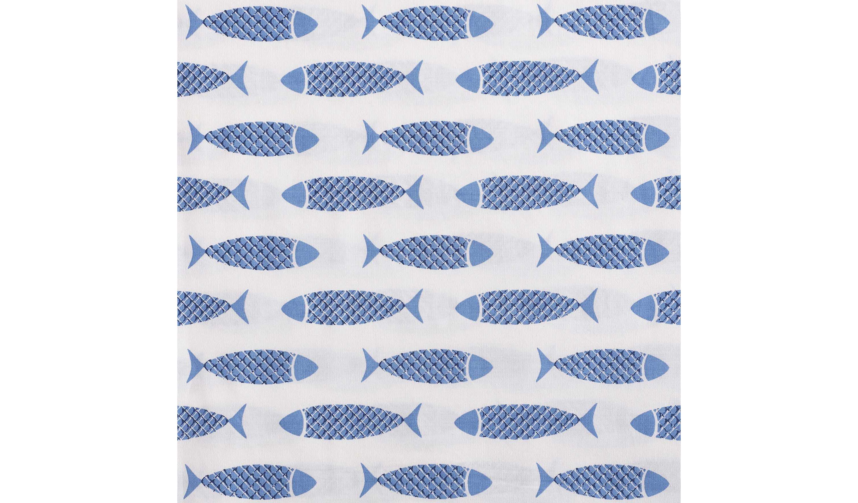 Woodblock Fish Cotton Duvet Cover Set