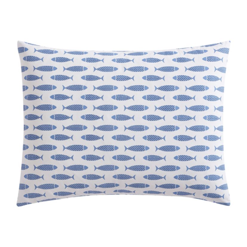 Woodblock Fish Cotton Duvet Cover Set