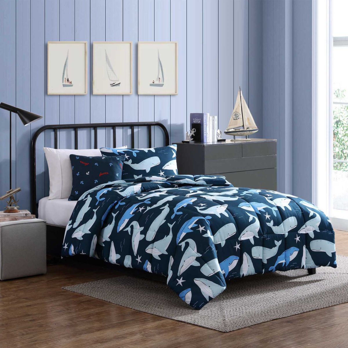 Finnian Whales Microfiber Comforter Bonus Set