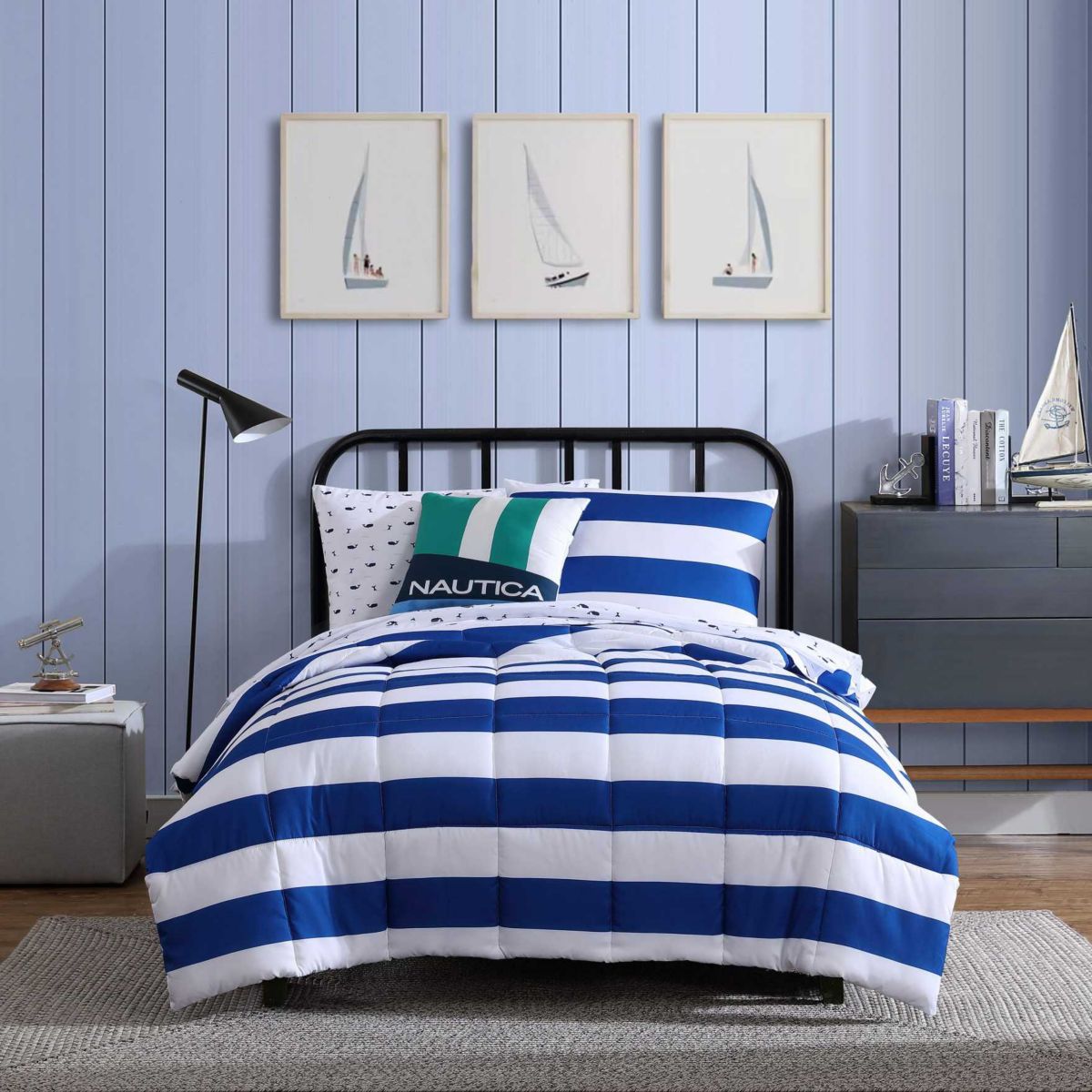 Huck Stripe Microfiber Comforter Bonus Set