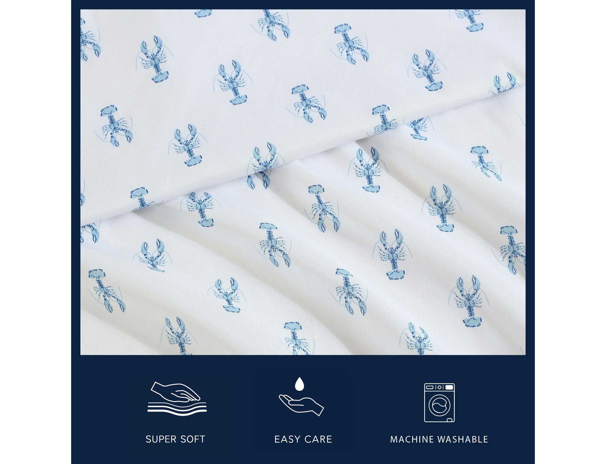 Nantucket Lobster Microfiber Sheet Set