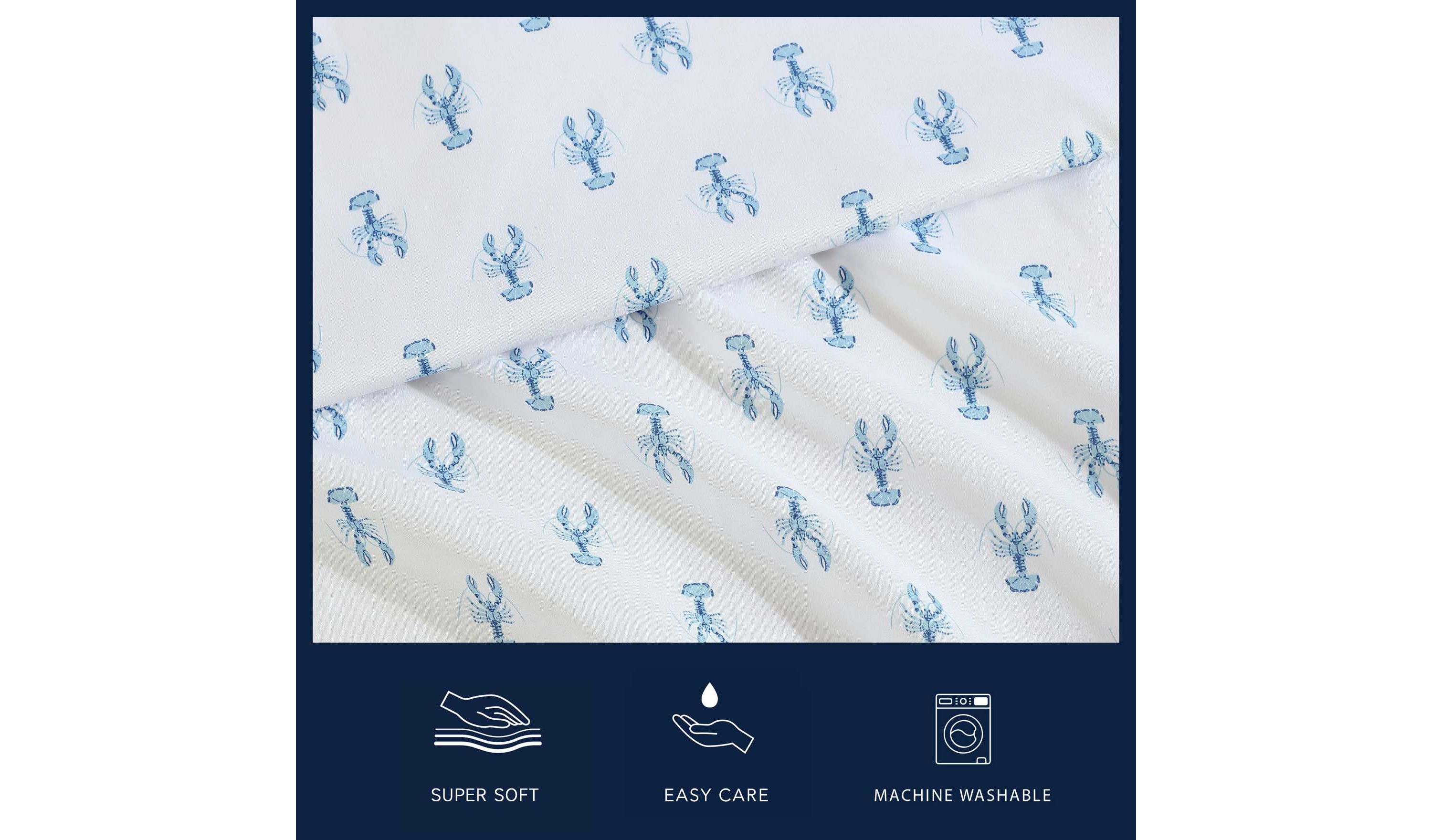 Nantucket Lobster Microfiber Sheet Set