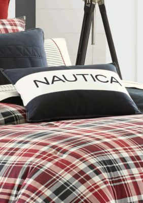 Nautica Mainsail Plaid Nautica Logo Pillow 15 In X 20 In Belk
