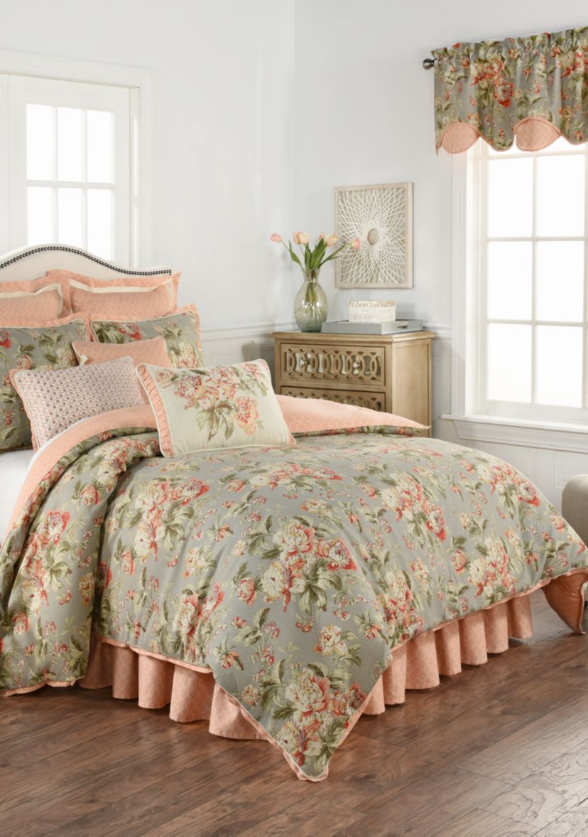 SP18 FLEURETTA SLATE QUEEN CSET:Queen Comforter Regular Set:SLATE