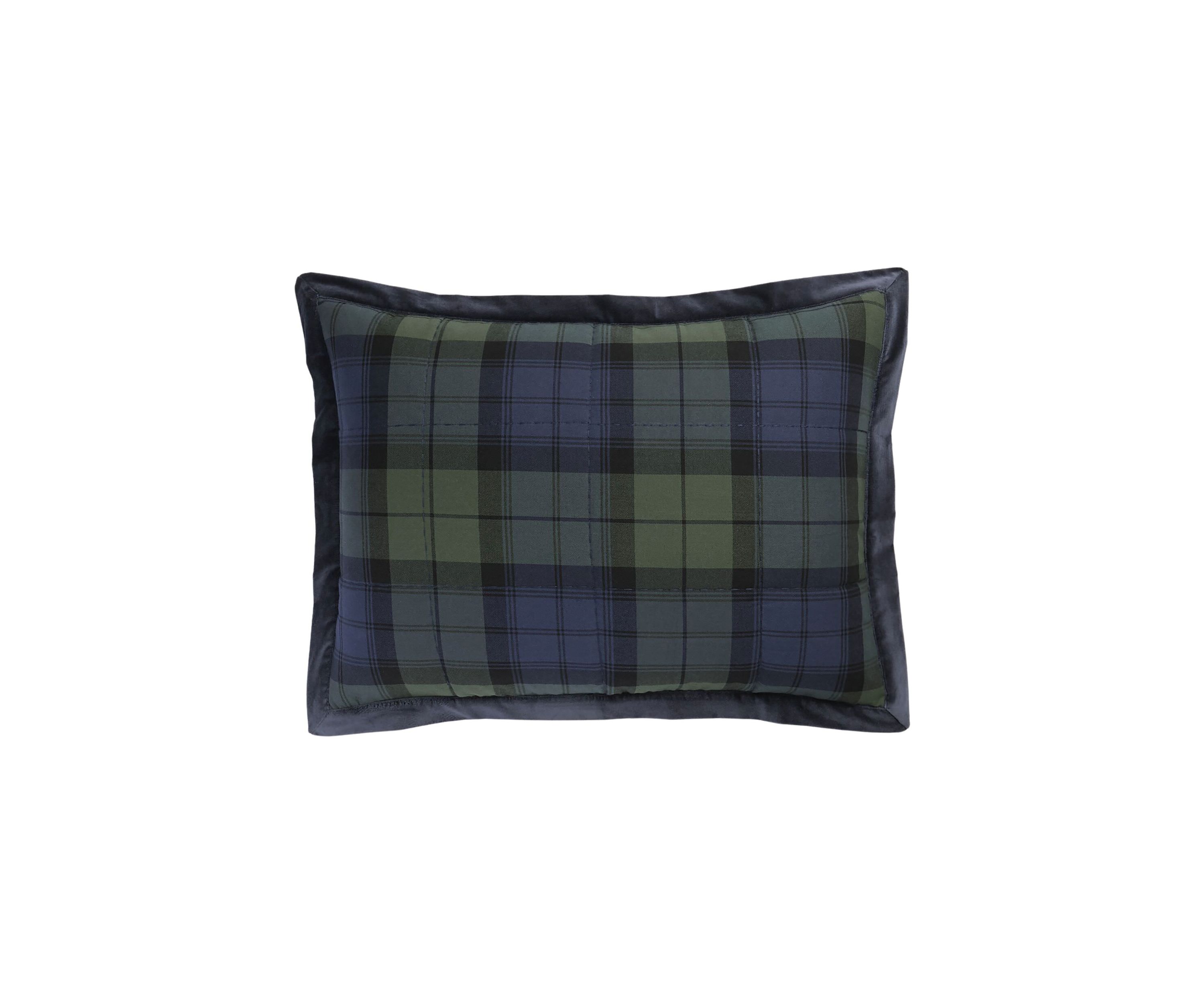 Royal Blue Plaid 3 Piece Quilt Set