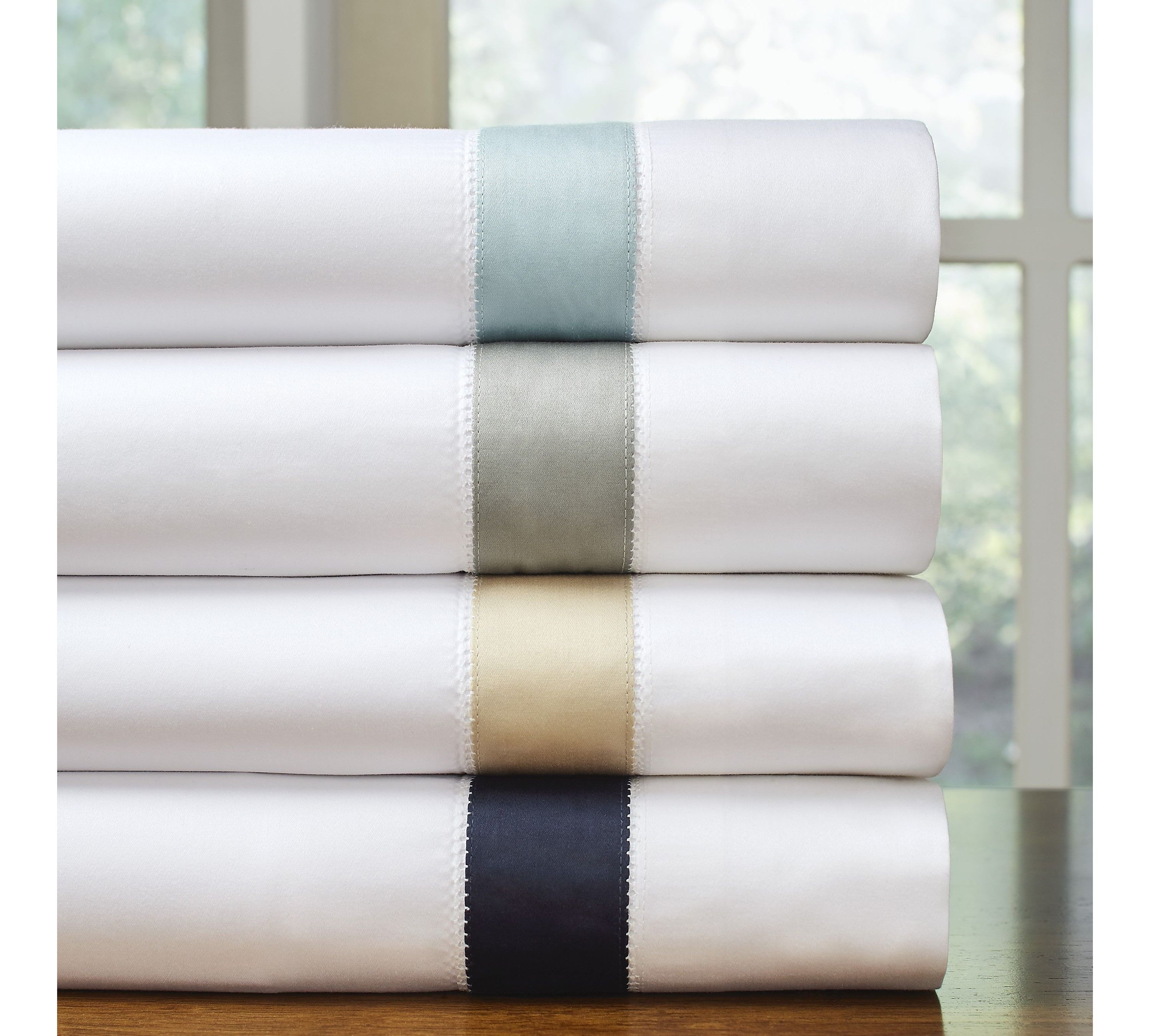 525 Thread Count 100% Cotton Banded Sheet Set