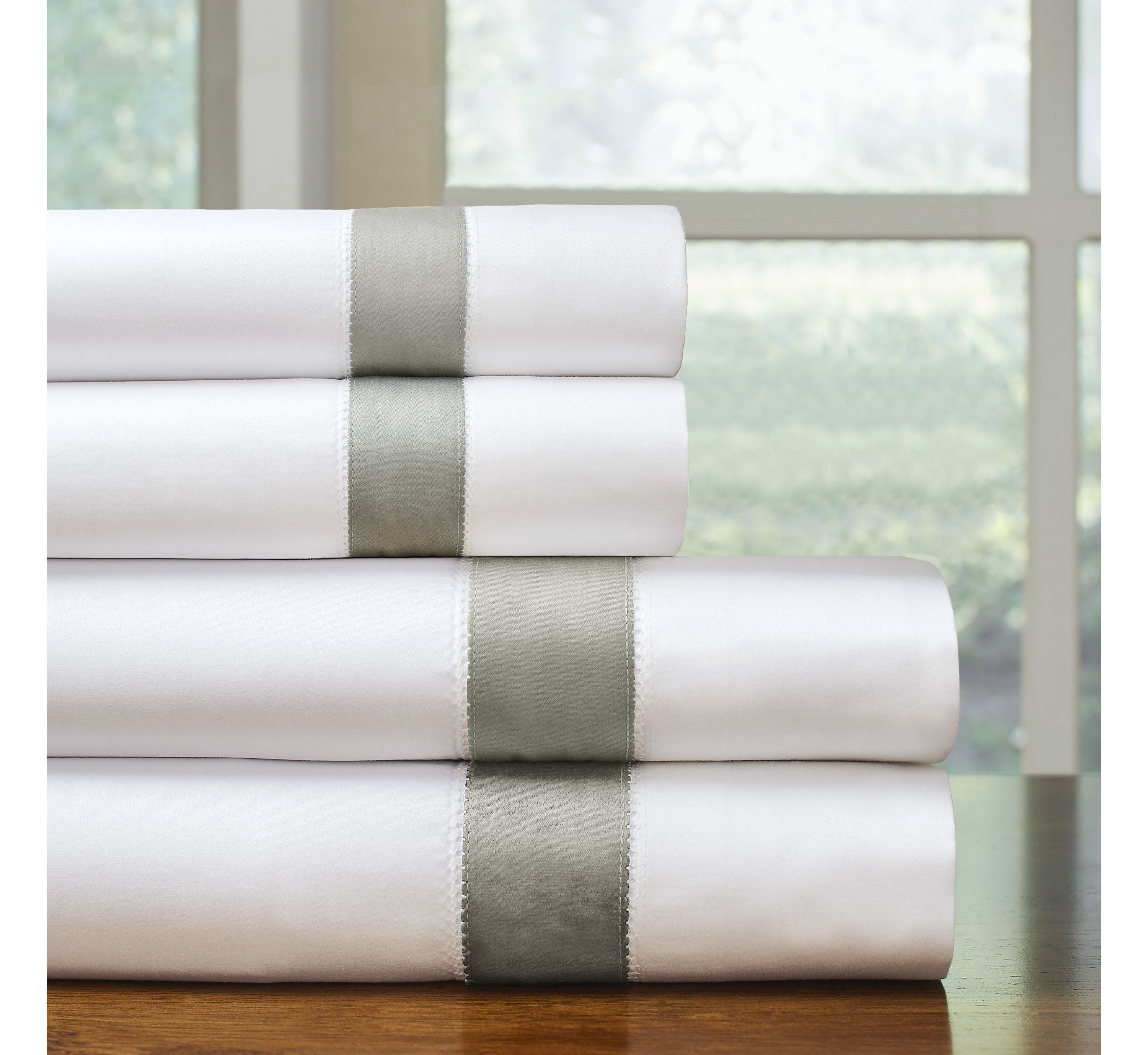 525 Thread Count 100% Cotton Banded Sheet Set