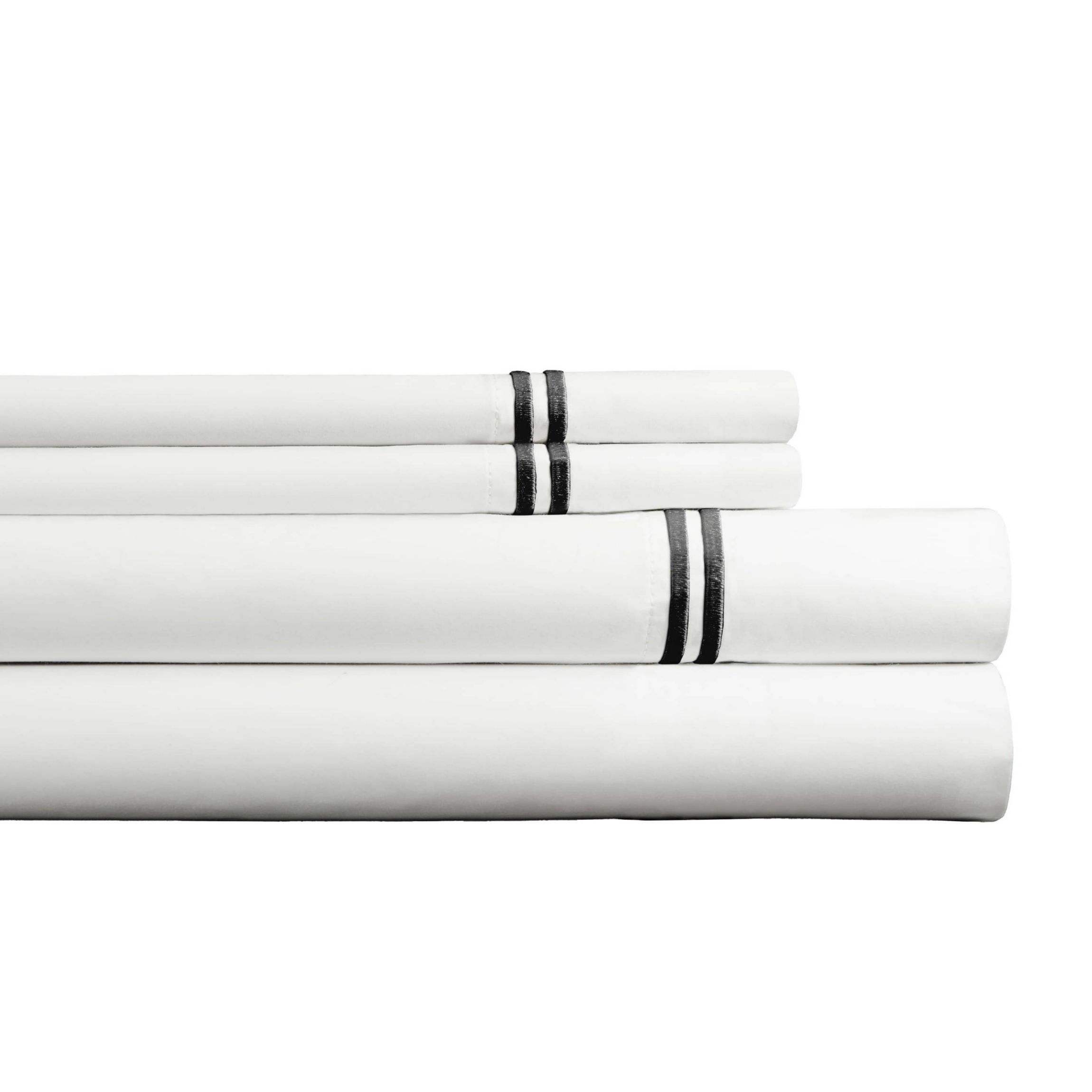 Pointehaven 100% Cotton Luxury Percale Double Stitched Hem Pillowcase Sets