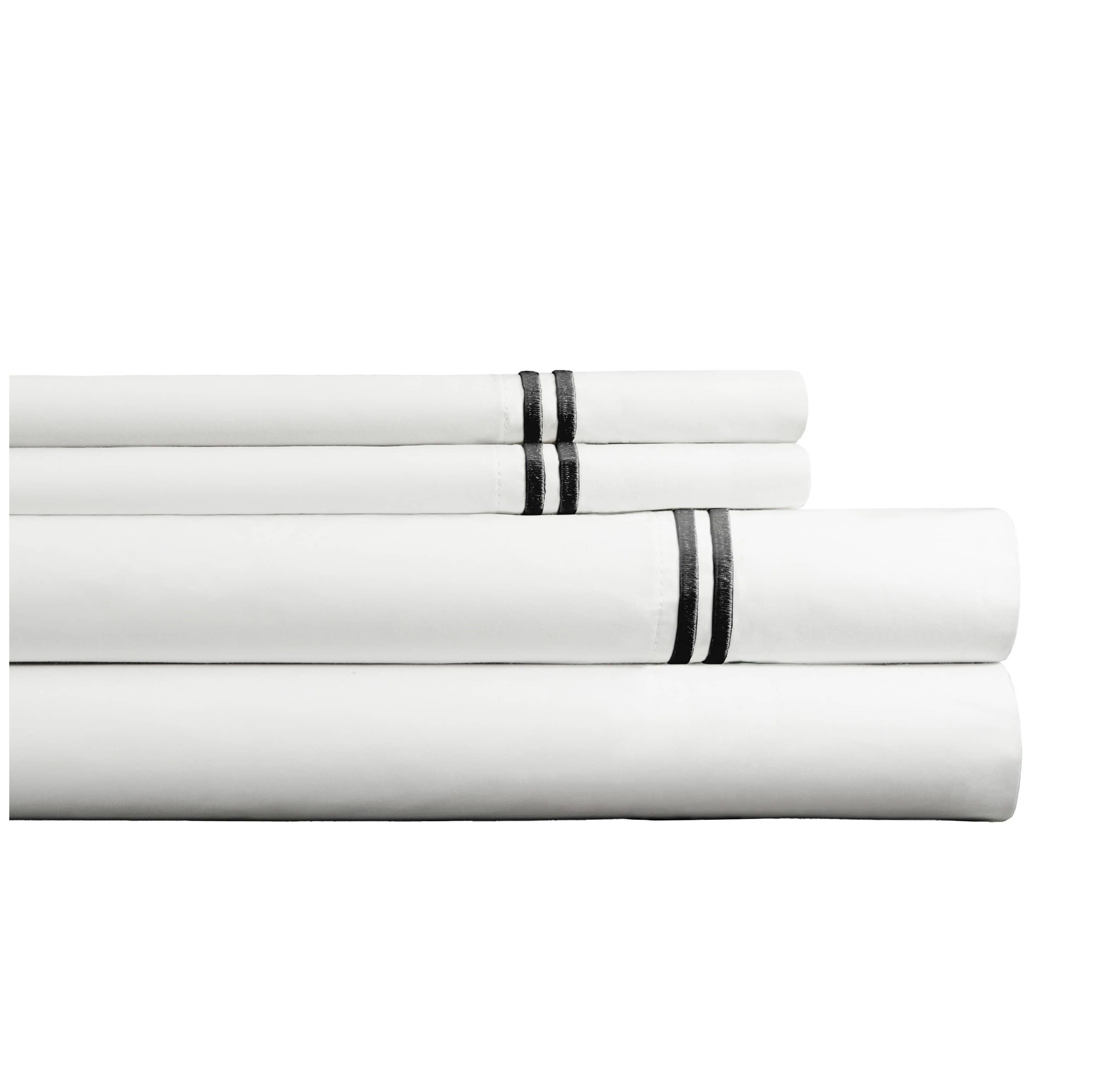 Pointehaven 100% Cotton Luxury Percale Double Stitched Hem Pillowcase Sets