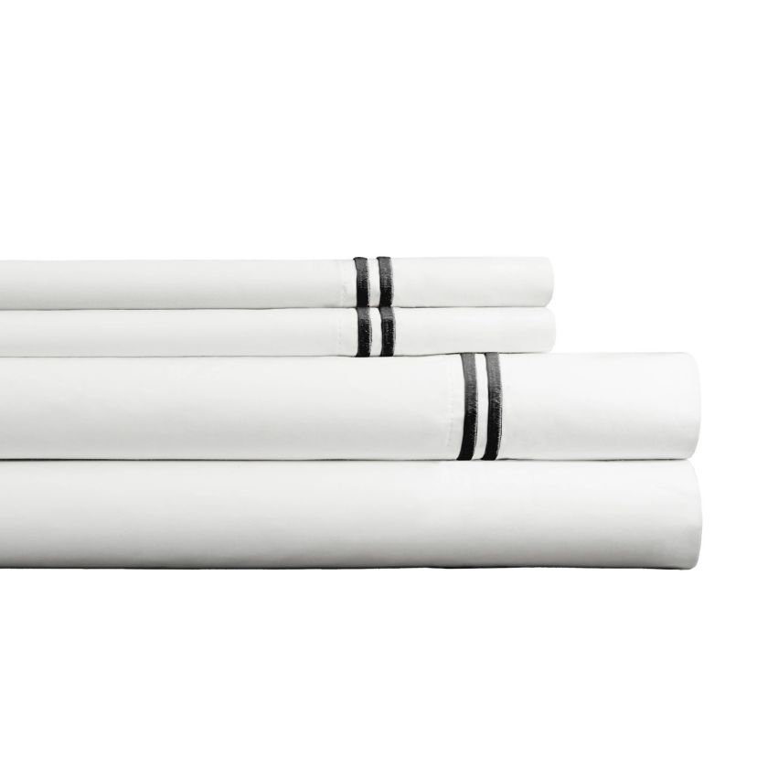 Pointehaven 100% Cotton Luxury Percale Double Stitched Hem Pillowcase Sets