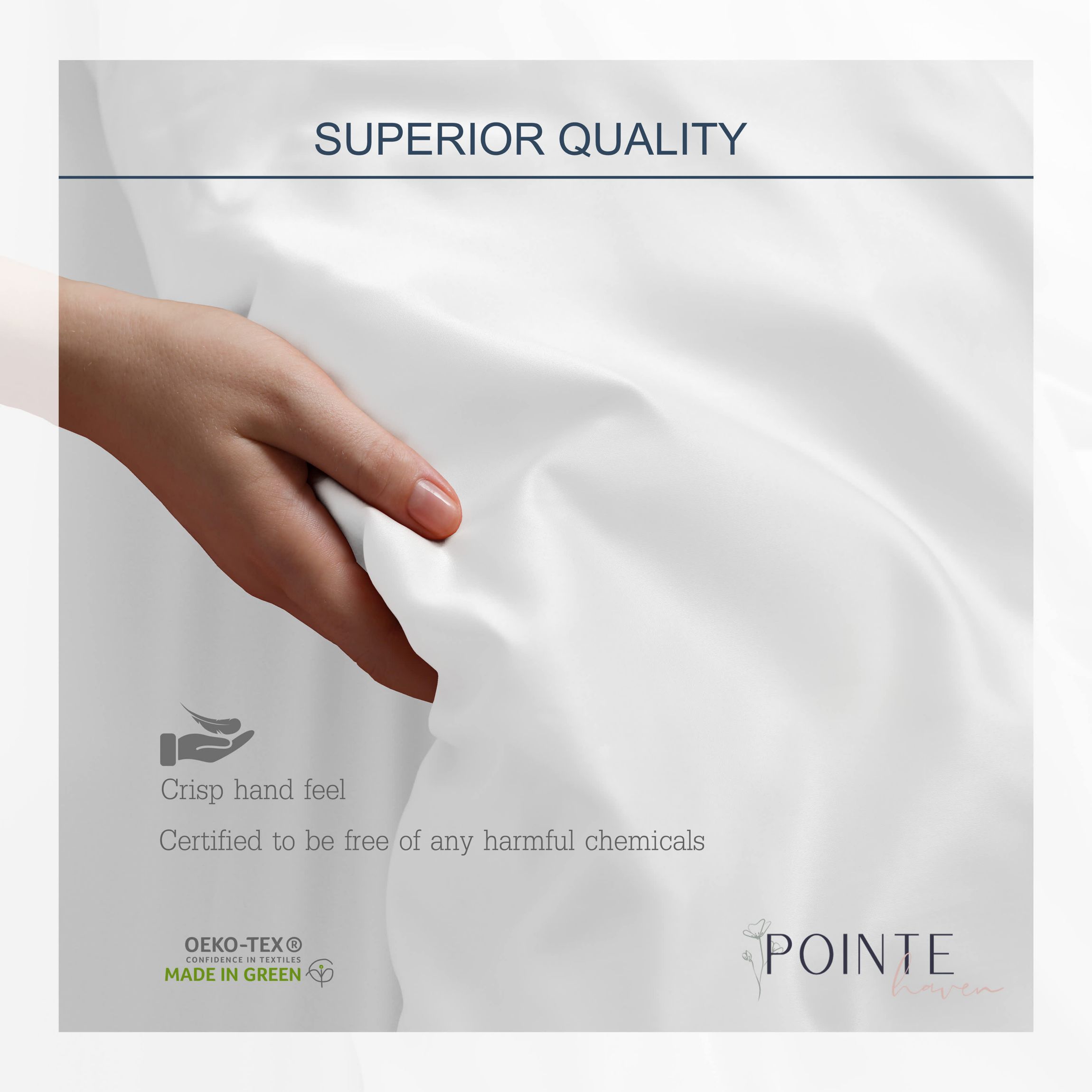 Pointehaven 100% Cotton Luxury Percale Double Stitched Hem Pillowcase Sets