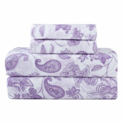Pointehaven 180 GSM Brushed Cotton Printed Soft Flannel Deep Pocket Oversized Sheet Set, Queen
