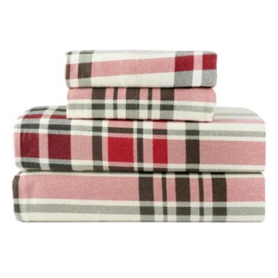 Pointehaven 180 GSM Brushed Cotton Printed Soft Flannel Deep Pocket Oversized Sheet Set, Full