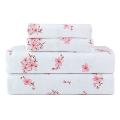 Pointehaven 180 GSM Brushed Cotton Printed Soft Flannel Deep Pocket Oversized Sheet Set, King