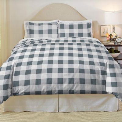 Pointehaven 180 GSM Brushed Cotton Flannel Printed Duvet Set, Full/Queen