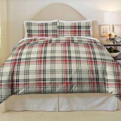 Pointehaven 180 GSM Brushed Cotton Flannel Printed Duvet Set, King/California King