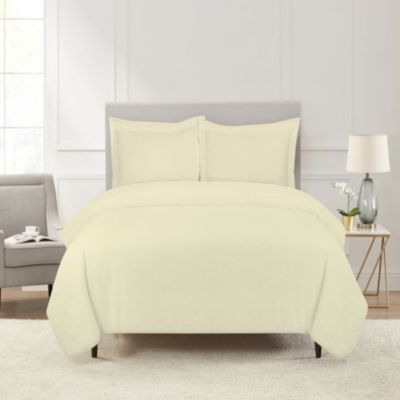 Pointehaven 180 GSM Brushed Cotton Flannel Solid Color Duvet Set, Beige, Twin