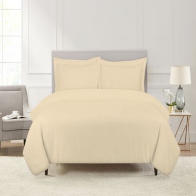 Pointehaven 180 GSM Brushed Cotton Flannel Solid Color Duvet Set, King/California King