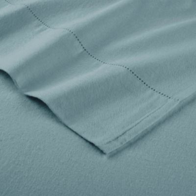 Pointehaven 180 GSM Brushed Cotton Solid Color Soft Flannel Pillowcases Pair, Blue, Standard
