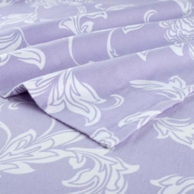 Pointehaven 180 GSM Brushed Cotton Fashion Prints Soft Flannel Pillowcases Pair, Lilac, Standard