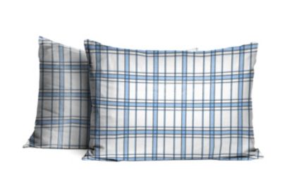 Pointehaven 170 GSM Over-Sized Brushed Cotton Solid and Print Pillowcases, Blue, Standard