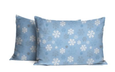 Pointehaven 170 GSM Over-Sized Brushed Cotton Solid and Print Pillowcases, Blue, King