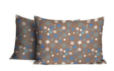 Pointehaven 170 GSM Over-Sized Brushed Cotton Solid and Print Pillowcases, Brown, Standard
