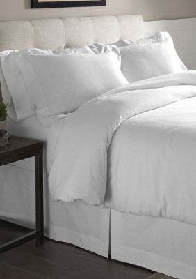Pointehaven Superior Weight Cotton Flannel Duvet Set, White, Full/Queen