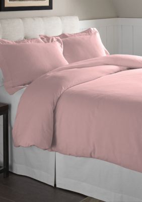 Pointehaven Superior Weight Cotton Flannel Duvet Set, Pink, King